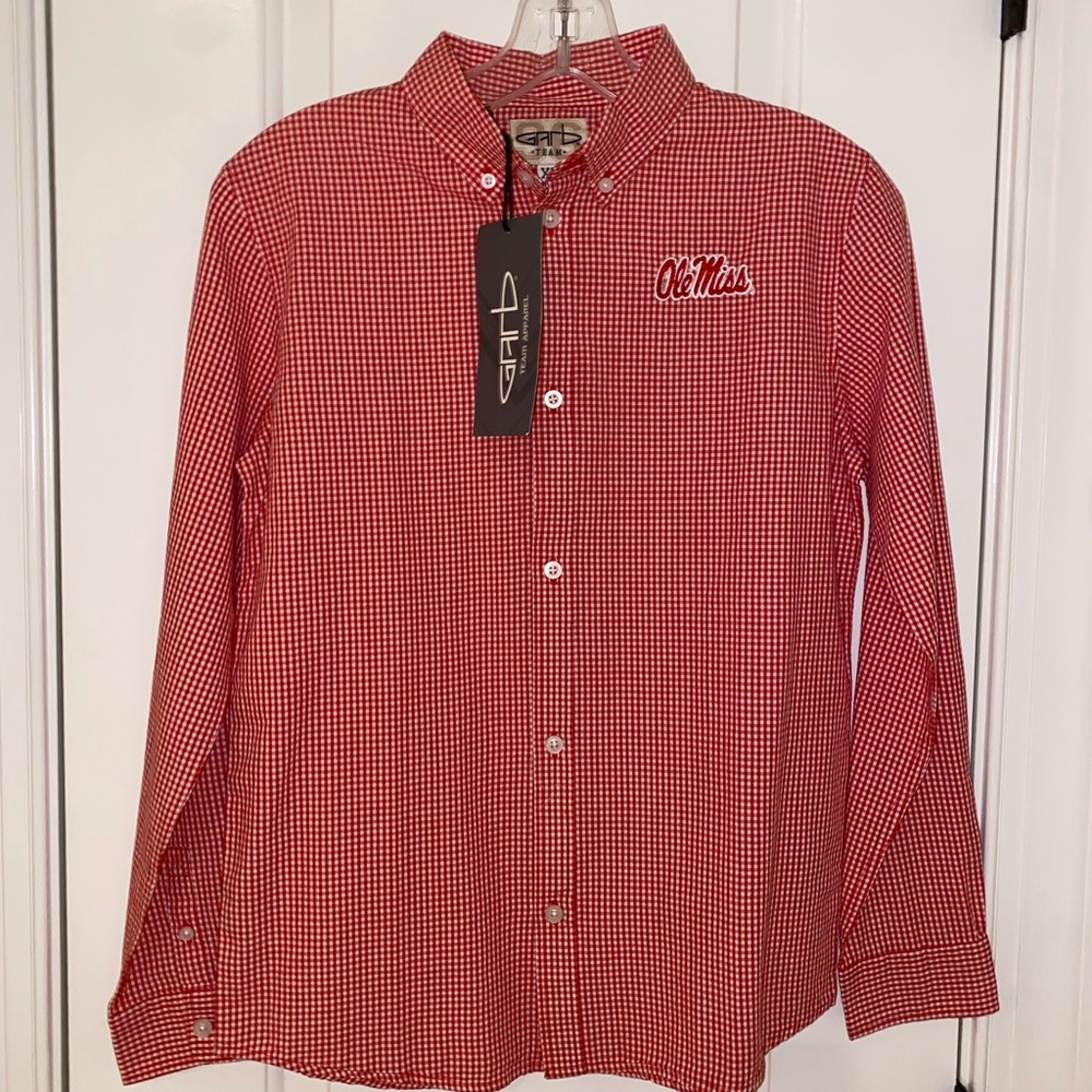 Ole Miss Red Gingham Men's Shirt